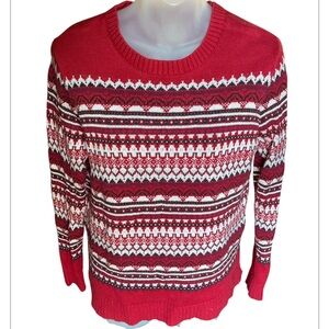Croft & Barrow Nordic ski sweater cozy winter medium Petite